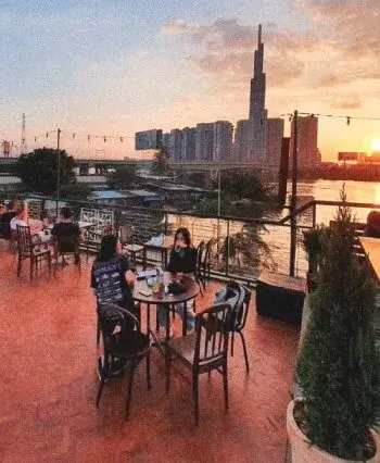 Rooftop view of Vincom Landmark 81 from Le Café des Stagiaires